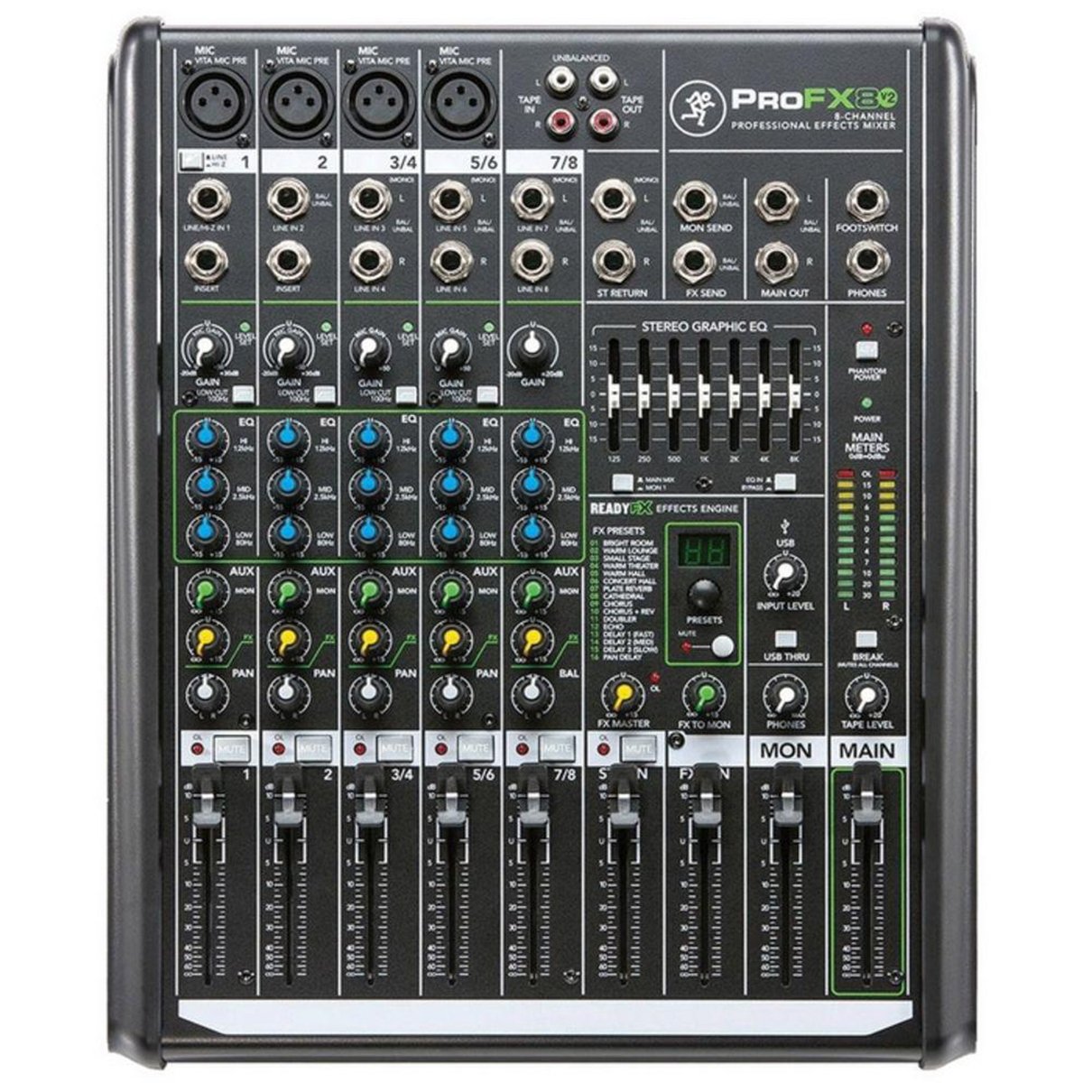 Mesa De Som Mackie PRO FX8 V2 8 Canais 4 Mic Preamps E USB