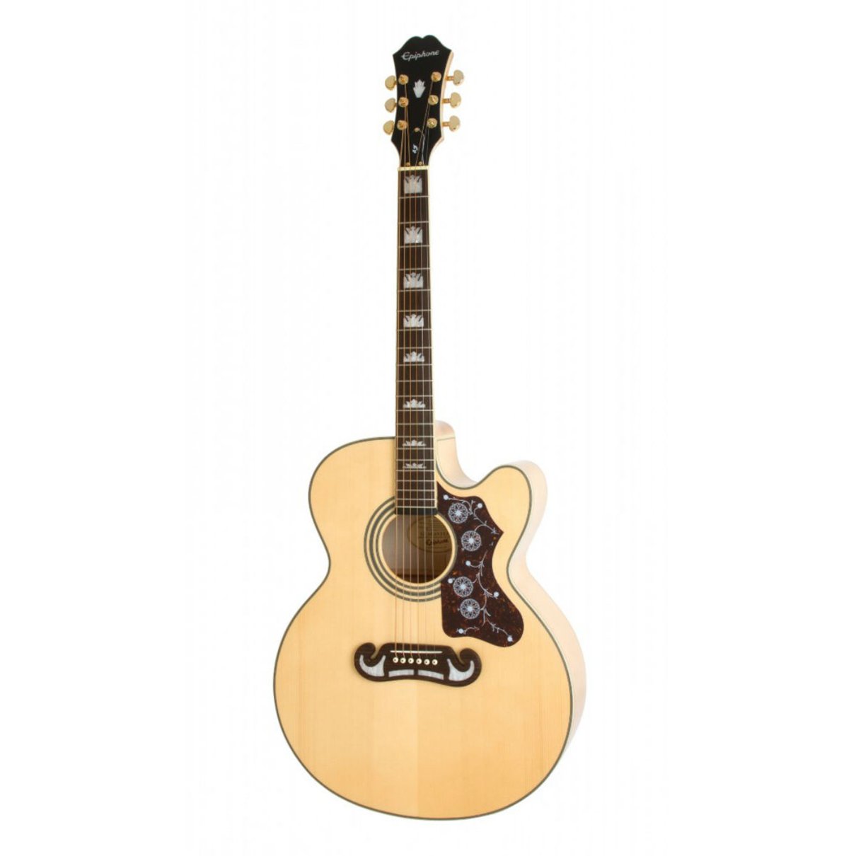 エピフォンej200 Violão de Aço Elétrico Epiphone Jumbo EJ 200 CE Natural Gold com