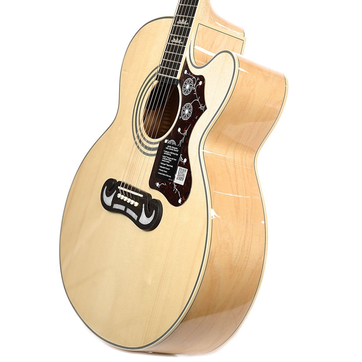 Violão de Aço Elétrico Epiphone Jumbo EJ 200 CE Natural Gold com