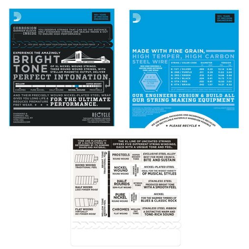 Encordoamento de Guitarra D'Addario 09 Nickel Wound Super Light