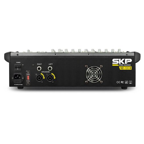 Mesa de Som Amplificada SKP Pro Audio VZ100 II 500W, 10 Canais, MP3, USB e Bt