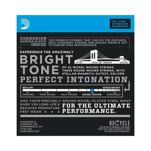 Encordoamento de Guitarra D'Addario 09 Nickel Wound Super Light