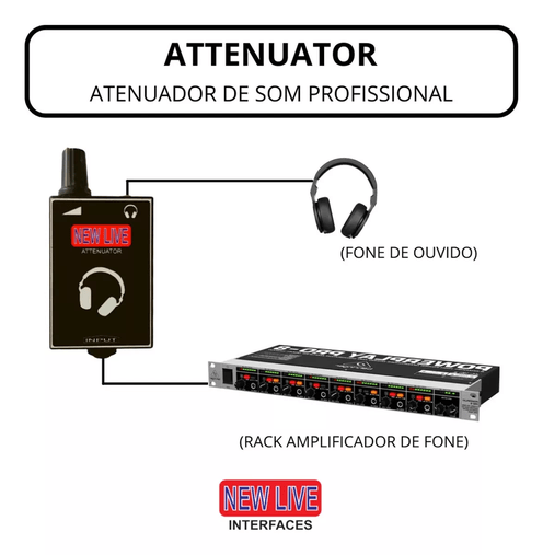 Attenuador De Fone New Live De Retorno Com Nota Fiscal