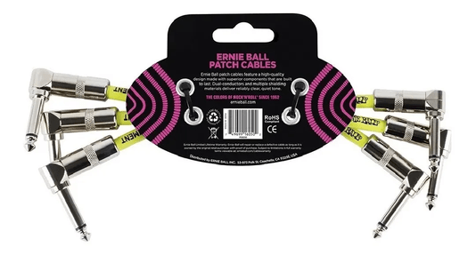 Cabo Para Pedais Ernieball P06050 Preto P10 15,24cm Kit C/ 3