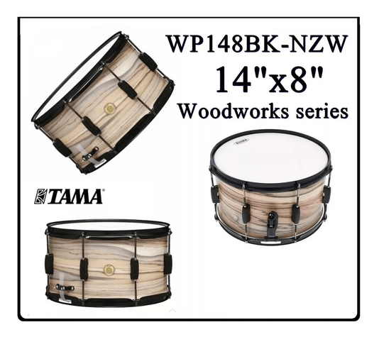 Caixa De Bateria Tama 14x8 Wp148bk Woodworks 8 Afinações