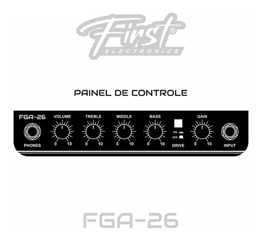 Cubo Guitarra First Fga26 Preto Courvin 18w C/ Nota Fiscal