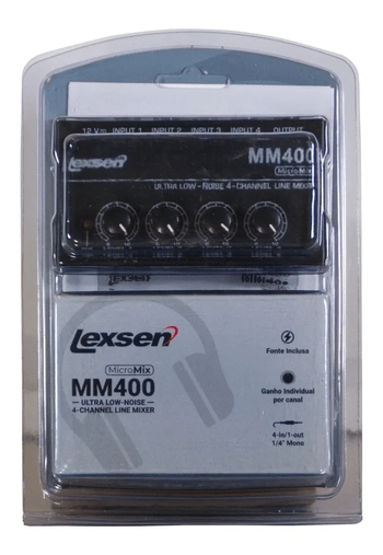 Mesa De Som Compacta Lexsen Micromix Mm400 4 Canais C/ Nf