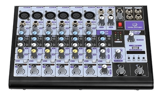 Mesa De Som Waldman Cp 10fxu 10 Canais Com Efeito Bluetooth