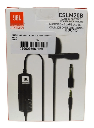 Microfone Lapela Jbl A Bateria Cslm20b Omnidirecional Com Nf