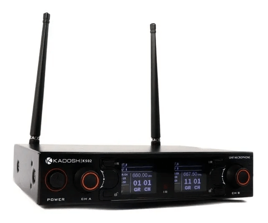 Microfone Sem Fio Duplo Kadosh K502m Dinâmico Cardioide