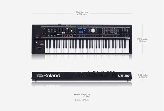 Teclado Sintetizador Roland Vr 09 B 61 Teclas Preto