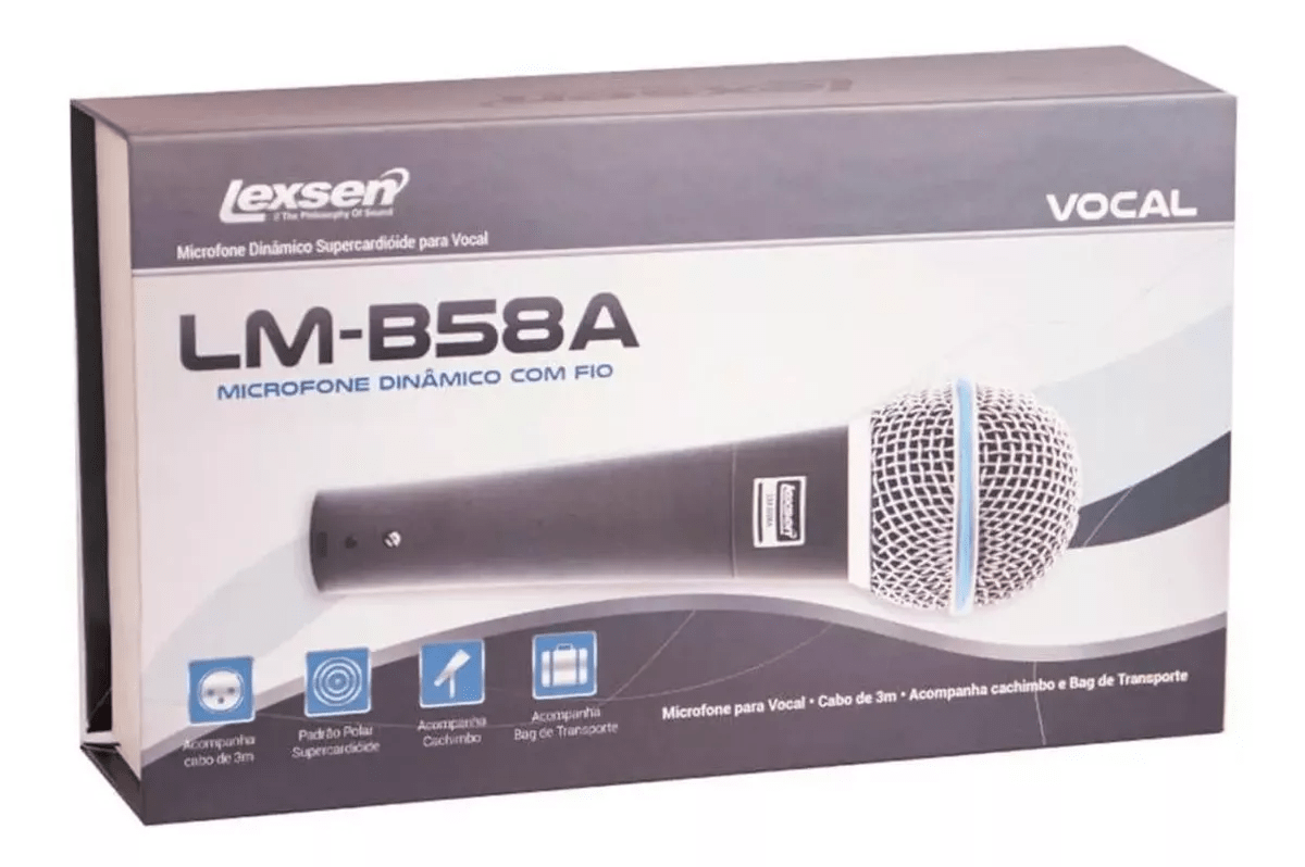 Lexen Singer Microfone De Mão Lexen Lm B58a C Nota Fiscal - Mercadão da Música