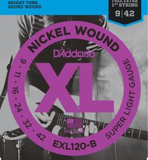 Encordoamento de Guitarra D'Addario 09 Nickel Wound Super Light