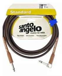 Cabo Para Instrumentos Santo Ângelo Standard Acoustic Marrom 3,05m 10FT Plug 90° L