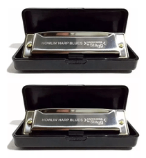 Kit 2 Gaitas De Boca Harmônica Diatônica Stagg Bjhb20c Em C