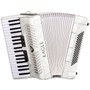 Acordeon Eagle Branco 80 baixos 7 registros 37 teclas com case luxo