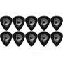 Kit Encordoamento de Guitarra D'Addario 010 com 2 Jogos EXL110-B + 2 Cordas Mi Extra e 10 Palhetas Planet Waves Black Medium 0,70mm