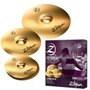 Set de Pratos Zildjian Planet Z PLZ 4 PK com Chimbal 14" Ataque 16" Condução 20" e Grátis Par de Baquetas