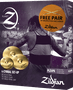 Set de Pratos Zildjian Planet Z PLZ 4 PK com Chimbal 14" Ataque 16" Condução 20" e Grátis Par de Baquetas