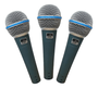 Microfone De Mão Dinâmico Waldman Bt5800 Kit Com 3 Cardióide